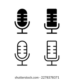 Ilustración vectorial de iconos de micrófono. símbolo de karaoke