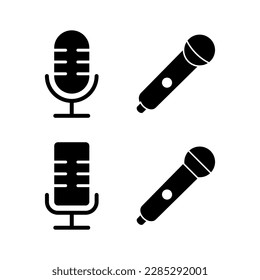 Ilustración vectorial de iconos de micrófono. símbolo de karaoke