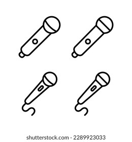 Ilustración vectorial de iconos de micrófono. símbolo de karaoke