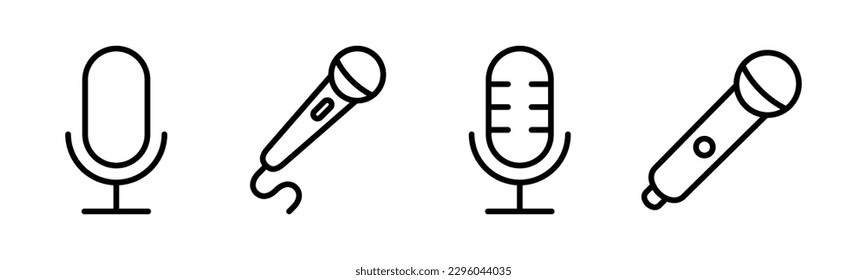 Ilustración vectorial de iconos de micrófono. símbolo de karaoke