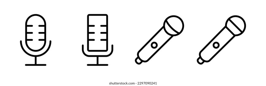Microphone icon vector illustration. karaoke sign and symbol