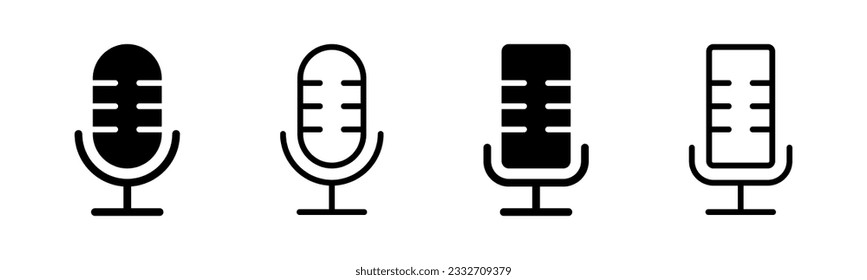 Ilustración vectorial de iconos de micrófono. símbolo de karaoke