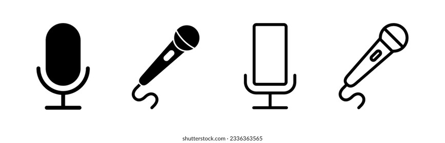 Microphone icon vector illustration. karaoke sign and symbol