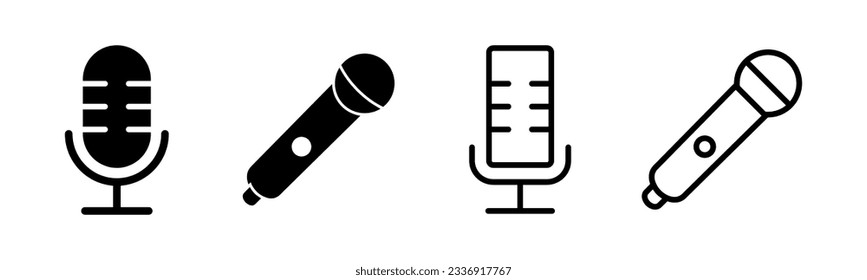 Microphone icon vector illustration. karaoke sign and symbol