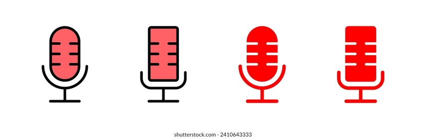 Ilustración vectorial de iconos de micrófono. símbolo de karaoke