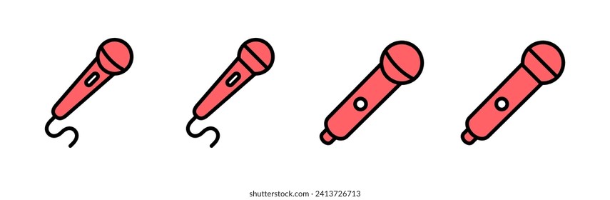 Ilustración vectorial de iconos de micrófono. símbolo de karaoke