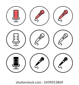 Microphone icon vector illustration. karaoke sign and symbol