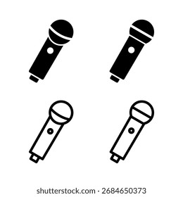 Ilustración vectorial del icono del micrófono. signo y símbolo del karaoke