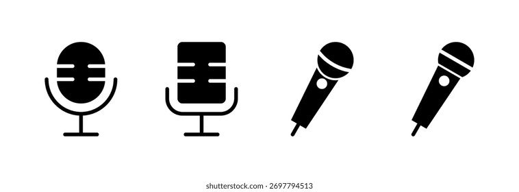 Microphone icon vector illustration. karaoke sign and symbol