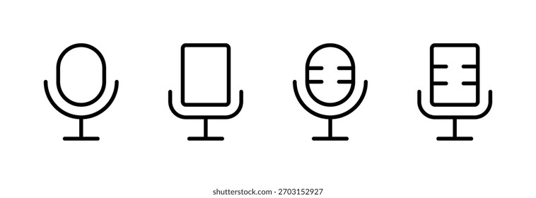 Ilustración vectorial del icono del micrófono. signo y símbolo del karaoke