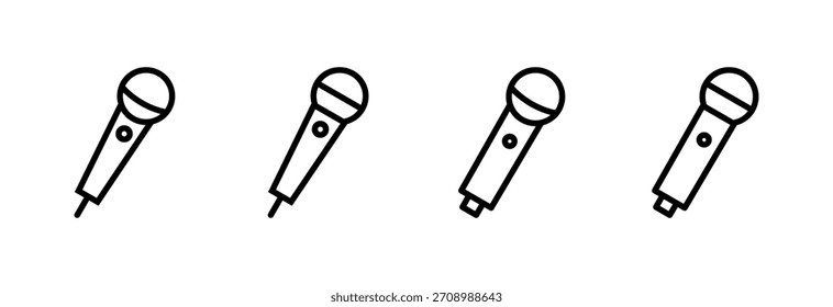 Ilustración vectorial del icono del micrófono. signo y símbolo del karaoke