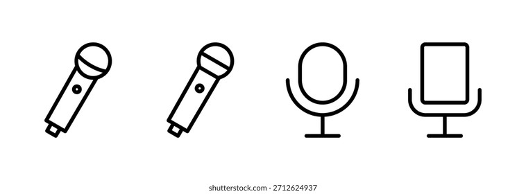 Ilustración vectorial del icono del micrófono. signo y símbolo del karaoke