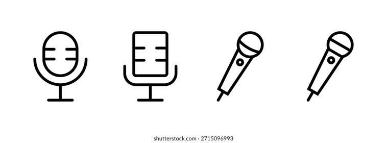 Ilustración vectorial del icono del micrófono. signo y símbolo del karaoke