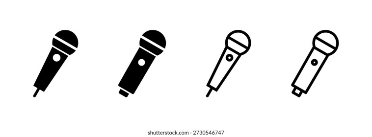 Ilustração vetorial de ícone de microfone. sinal e símbolo de karaoke