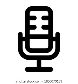 Icono de micrófono en estilo de línea para cualquier proyecto, uso para presentación de aplicación móvil del sitio web