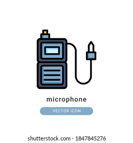 ilustración vectorial de icono de micrófono. diseño de color lineal con icono de micrófono.