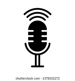 microphone Icon Vector Illustration Logo Template