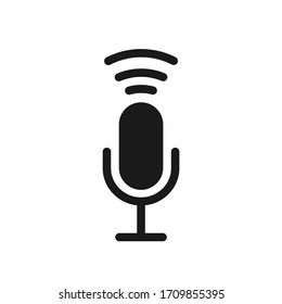 Microphone icon vector illustration  logo template for many purpose.  Isolated on white background.