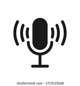Microphone icon vector illustration  logo template for many purpose.  Isolated on white background.