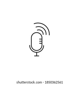 Plantilla de logotipo de ilustración de vector de iconos de micrófono para muchos fines. Aislado sobre fondo blanco.