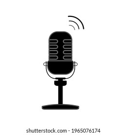 Microphone icon vector illustration logo template for many purpose. Isolated on white background.