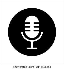 Plantilla de logotipo de ilustración de vector de iconos de micrófono para muchos fines. Aislado sobre fondo blanco.