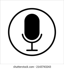 Plantilla de logotipo de ilustración de vector de iconos de micrófono para muchos fines. Aislado sobre fondo blanco.