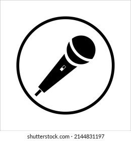 Microphone icon vector illustration logo template for many purpose. Isolated on white background.