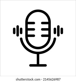 Microphone icon vector illustration logo template for many purpose. Isolated on white background.