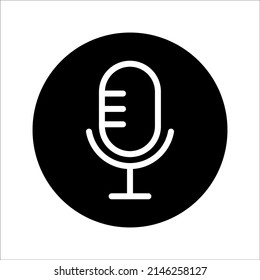 Microphone icon vector illustration logo template for many purpose. Isolated on white background.