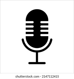 Microphone icon vector illustration logo template for many purpose. Isolated on white background.