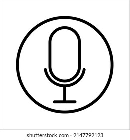 Plantilla de logotipo de ilustración de vector de iconos de micrófono para muchos fines. Aislado sobre fondo blanco.