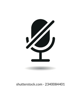Microphone icon vector illustration. Muted microphone on isolated background. Retro sign concept.