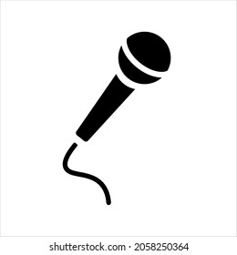 Ilustración del vector del icono del micrófono en un fondo blanco