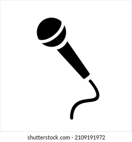Microphone Icon Vector Illustration on a white background.