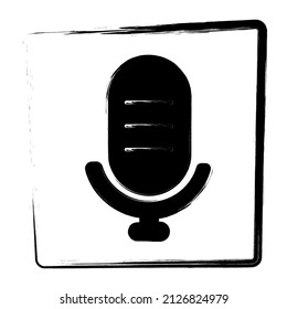 microphone icon, vector illustration on white background.