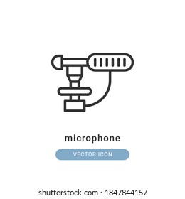 microphone icon vector illustration. microphone icon outline design.