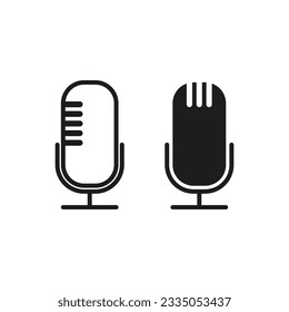 Icono de micrófono. Ilustración vectorial. imagen de stock.