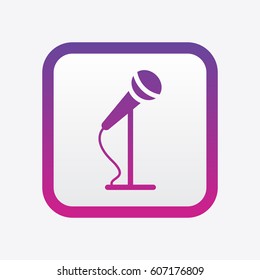 Microphone Icon. Vector Illustration Style is Flat Symbol Design