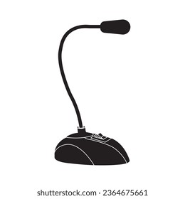 Diseño de símbolos de ilustración de vector de iconos de micrófono