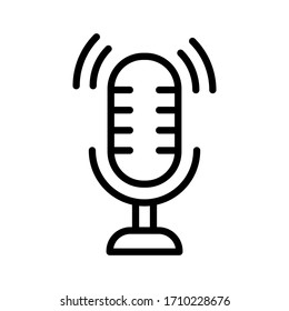 Imagen vectorial de icono del micrófono. Se puede usar para teléfono y tableta. Adecuado para aplicaciones móviles, aplicaciones web y medios impresos.