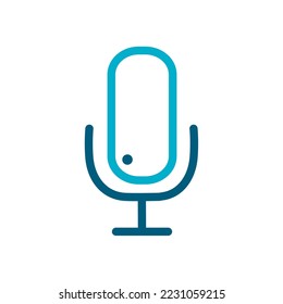microphone icon vector image in lines with white background
