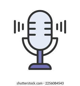 Microphone Icon vector image. Suitable for mobile apps, web apps and print media.
