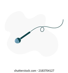 Microphone icon. Vector isolated illustration. Minimalistic flat cartoon