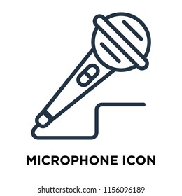 Microphone icon vector isolated on white background, Microphone transparent sign , thin symbols or lined elements in outline style