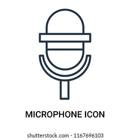 Microphone icon vector isolated on white background, Microphone transparent sign , outline linear symbol or line shape
