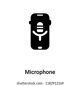 Microphone icon vector isolated on white background, logo concept of Microphone sign on transparent background, filled black symbol