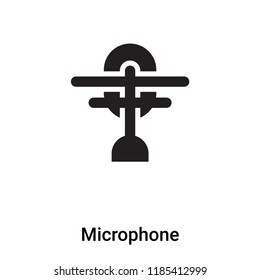 Microphone icon vector isolated on white background, logo concept of Microphone sign on transparent background, filled black symbol