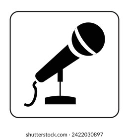 Mikrofon-Vektorgrafik einzeln auf weißem Hintergrund. Vektorgrafik. EPS-Datei 96.