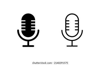 Vector de iconos de micrófono. símbolo de karaoke